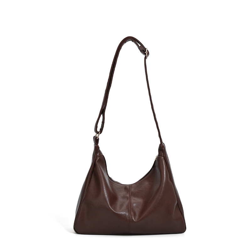 New Maillard Crossbody Handbag Shoulder Bag Soft Texture Large Capacity Tote Bag Retro Versatile Women's Bag - Thumbnail 5