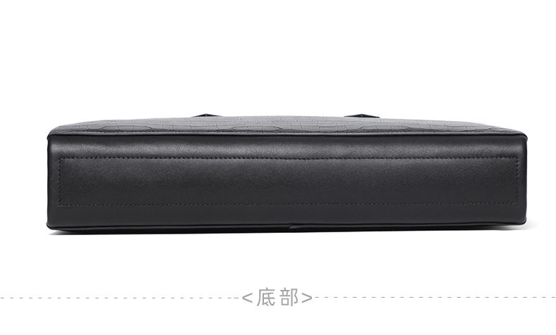 Túi xách nam da bò thật cao cấp dạng túi xách công sở đựng laptop 14 inch, chống nước — Màu đen chi tiết 19