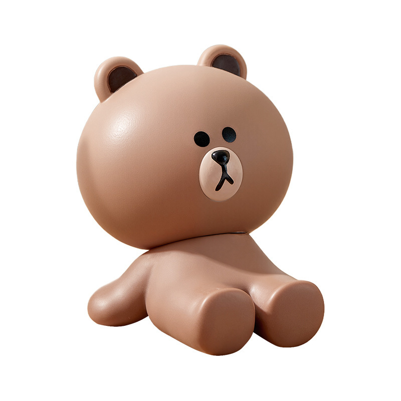ヒグマデスクトップ装飾品漫画かわいいオフィスホームデコレーションクリエイティブ装飾品人形携帯電話ホルダー|undefined