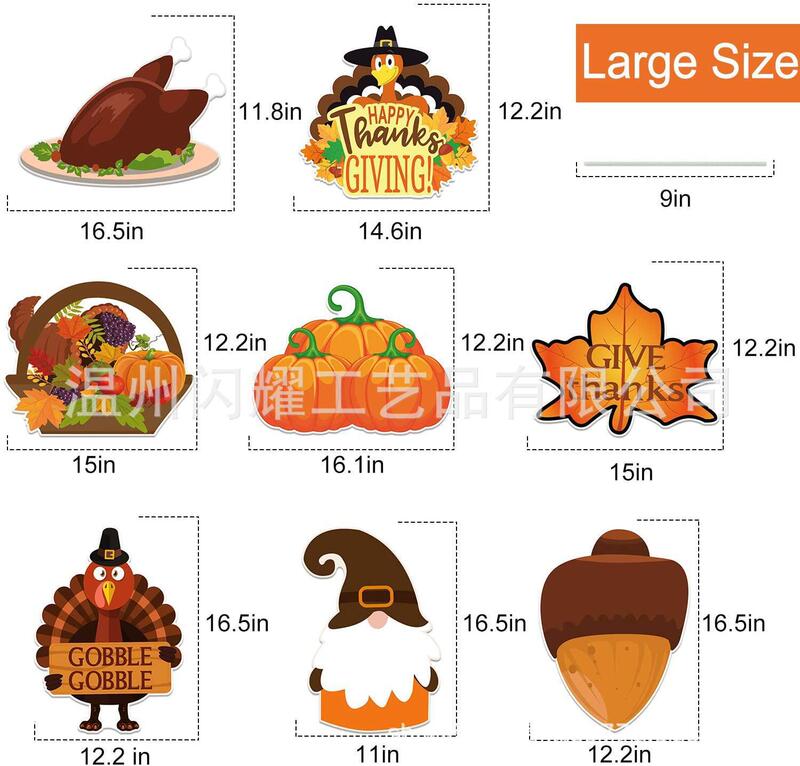 Cross-border Hot Selling PP Plastic Hollow Board Billboard Universal Board Thanksgiving Party Lawn Courtyard Plug-in Card Customization