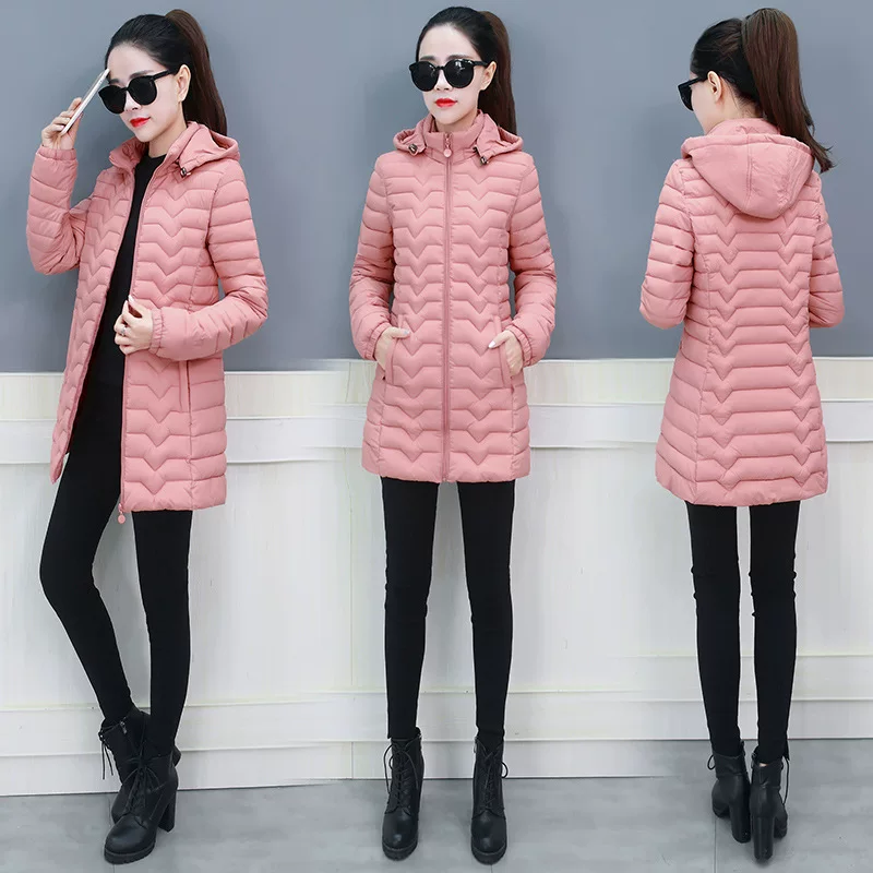 Long winter down jacket with down for mother, plus size, increased thickness, mid-length, for middle age