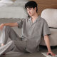 Pajamas Men's Summer Short-sleeved Trousers Spring and Summer Thin Lycra Cotton Pull-up Cotton Dad's Simple Home Clothes suit