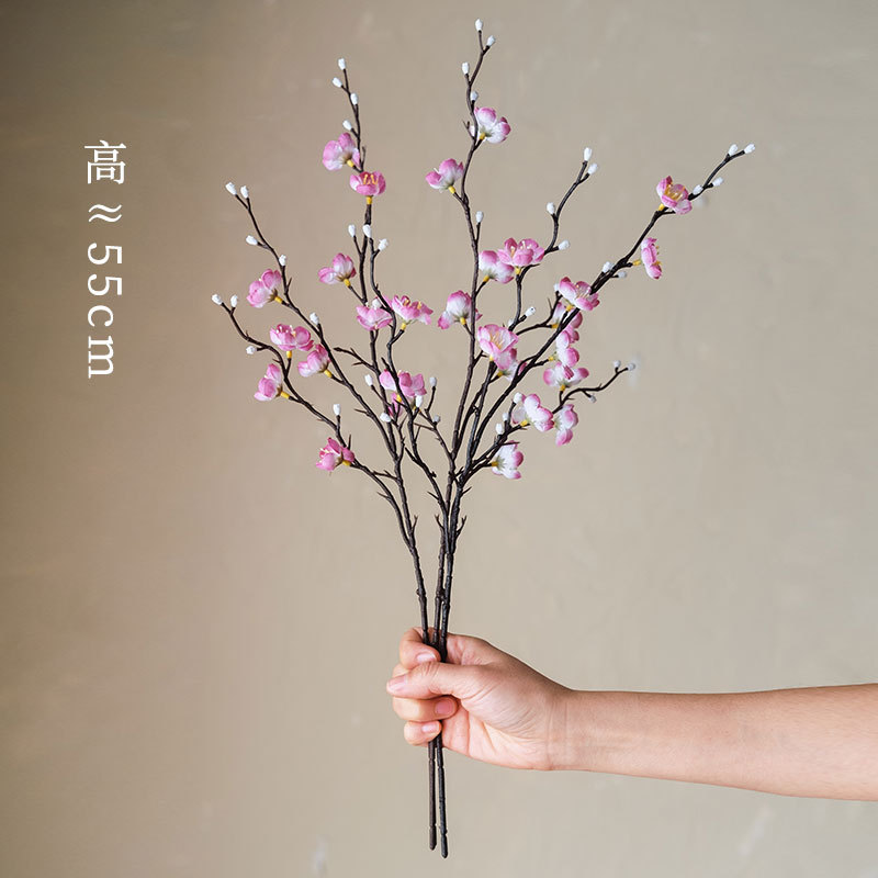 Flor de ciruela de ciruela flor de imitación flor de seda sala de estar gabinete de televisión decoración de mesa de té decoración de estilo chino para el hogar arreglos de flores