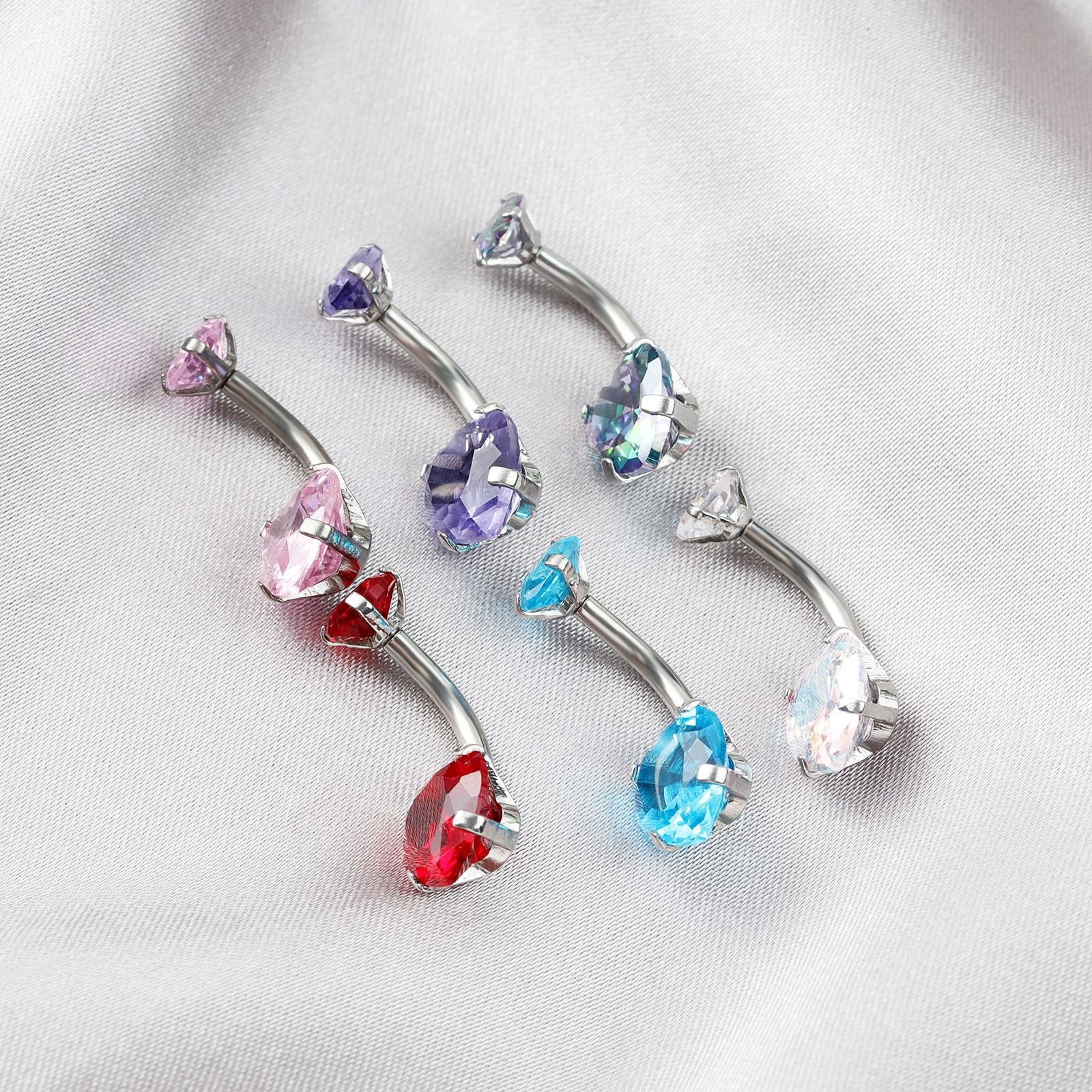 Belly Button Ring European Titanium With Zirconia Stainless Steel_voghion.com