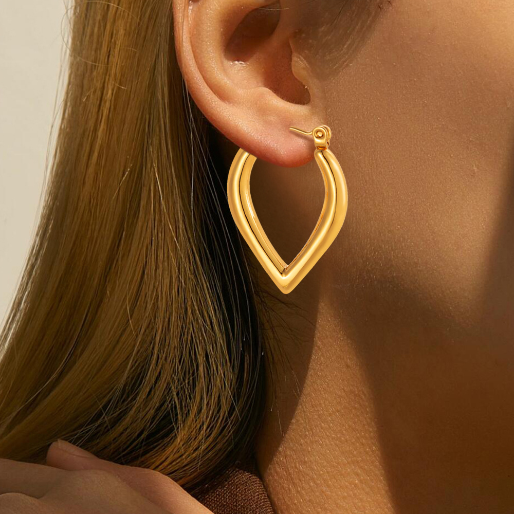 Pendientes al por mayor Moda europea y americana transfronteriza ol Pendientes redondos cuadrados geométricos de acero inoxidable Pendientes de lujo ligero de tendencia simple