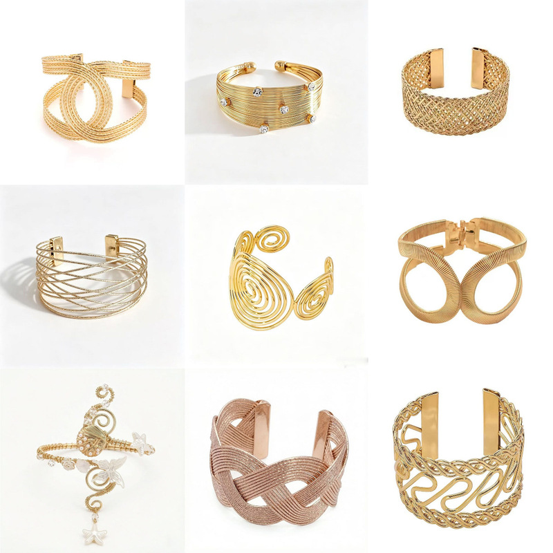 European and American cross-border open bangle, featuring intricate designs, multi-layered weaving, and a unique, bold, and trendy style, perfect as a statement accessory for women European and American cross-border open bangle, featuring intricate designs, multi-layered weaving, and a unique, bold, and trendy style, perfect as a statement accessory for women