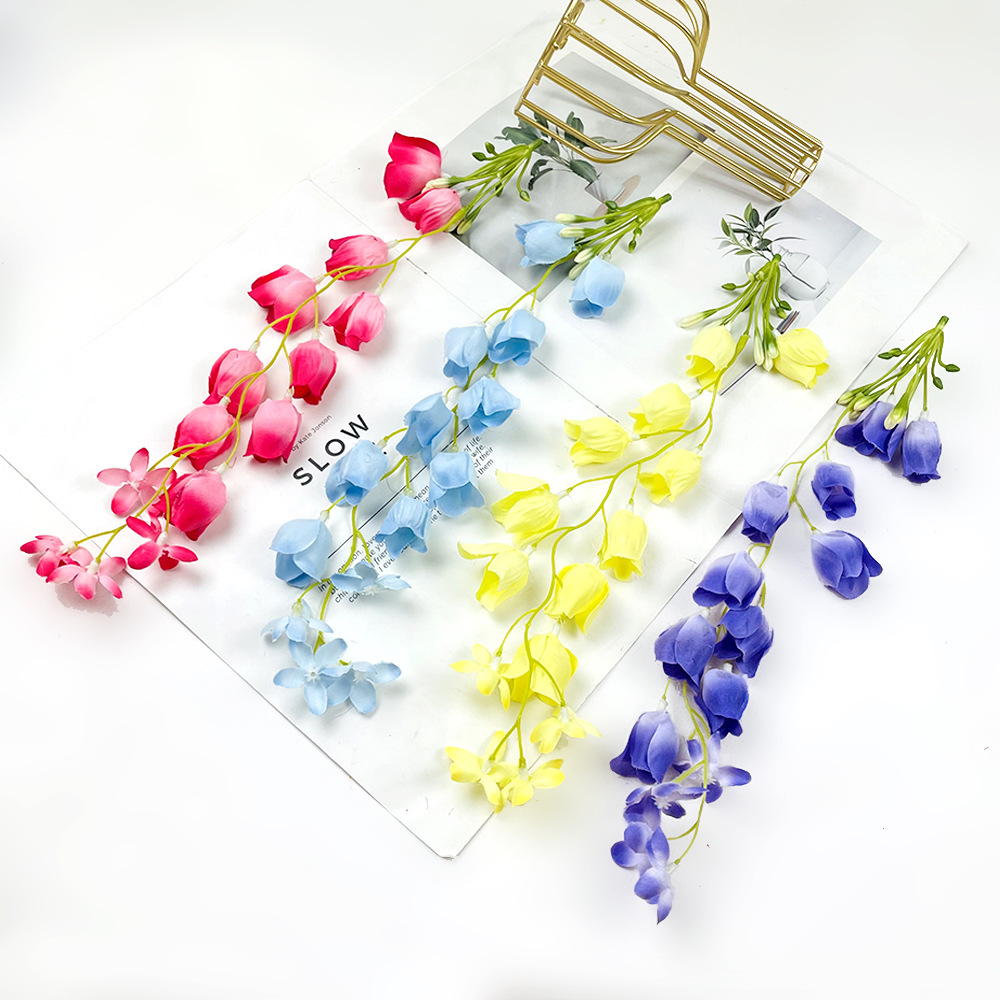 Simulación colgante flor de brida DIY tocado de novia pinza de flores paquete de material para hacer pequeños adornos de diseño floral en el hogar