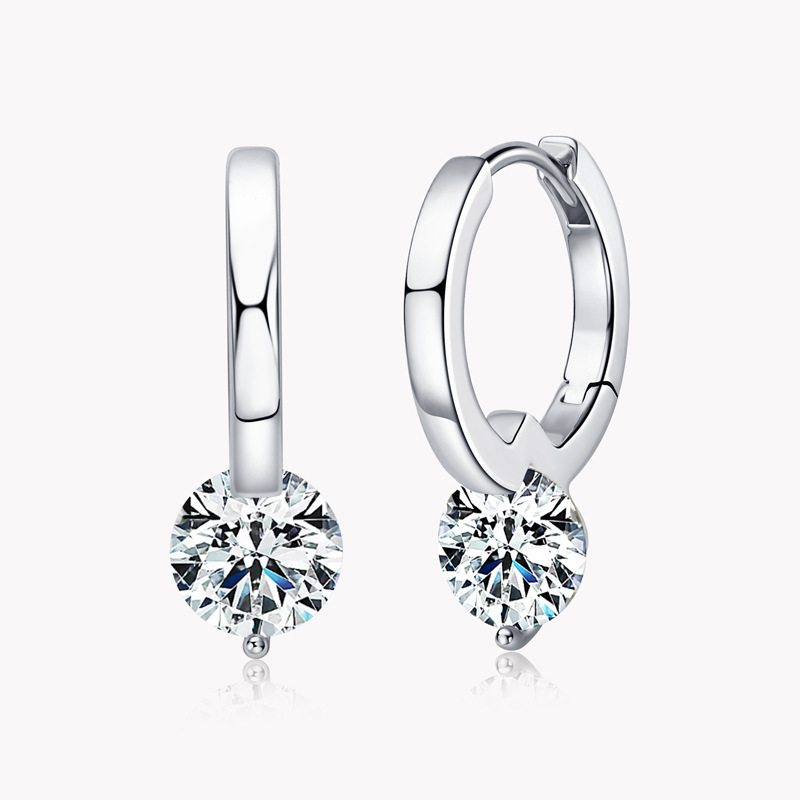24g Weight Moissanite Inlay Material Earrings Classification 1 Pair Quantity 1 Pair 925 Sterling Silver Moissanite Water Droplets Earrings