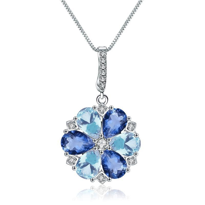 New arrival: a delicate and luxurious natural topaz clavicle chain, featuring an S925 sterling silver setting with gemstones and a colorful pendant, perfect for cross-border sales