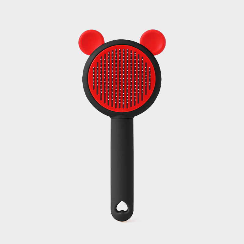 Nuevo peine para mascotas transfronterizo para eliminar el cabello flotante, limpiar y limpiar el peine para perros con un clic para eliminar el cabello, peine de aguja, suministros para mascotas al por mayor