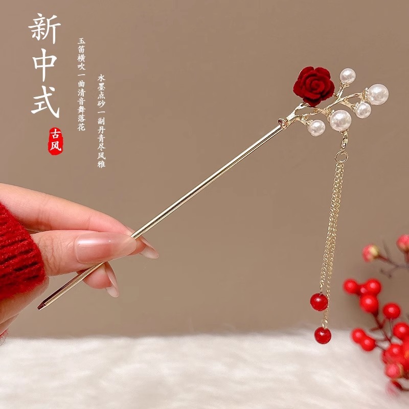 Orquídea de estilo antiguo broche de orquídea de franela nuevo estilo chino de primavera adornamiento de cabello temperamento disco broche de cabello simple broche nicho tocado