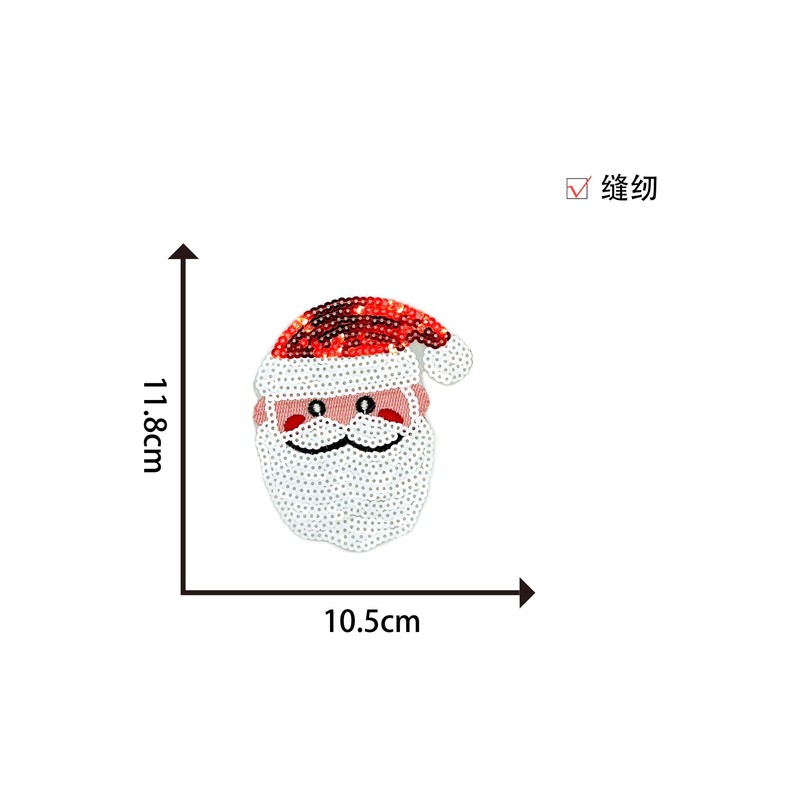 サンタクローススパンコール刺繍コンピュータ刺繍衣類靴と帽子布ステッカーハンドアカウント DIY パッチステッカー刺繍手縫い|undefined