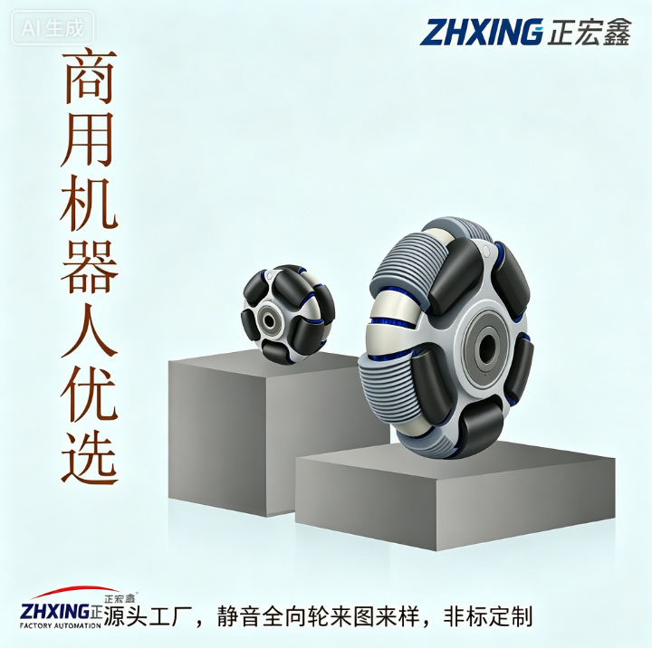 静音全向轮AGV从动轮智能装备随动脚轮万向轮机器人全向底盘麦轮