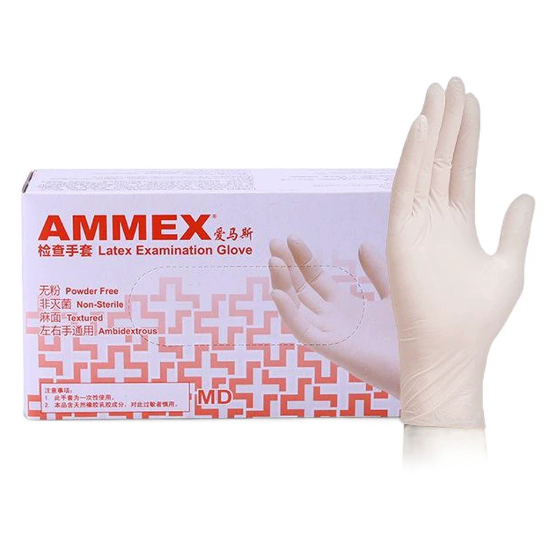 Emmas одноразовые латексные перчатки молочно-белые без порошка сосны промышленная клиника экспериментальные перчатки в наличии оптом