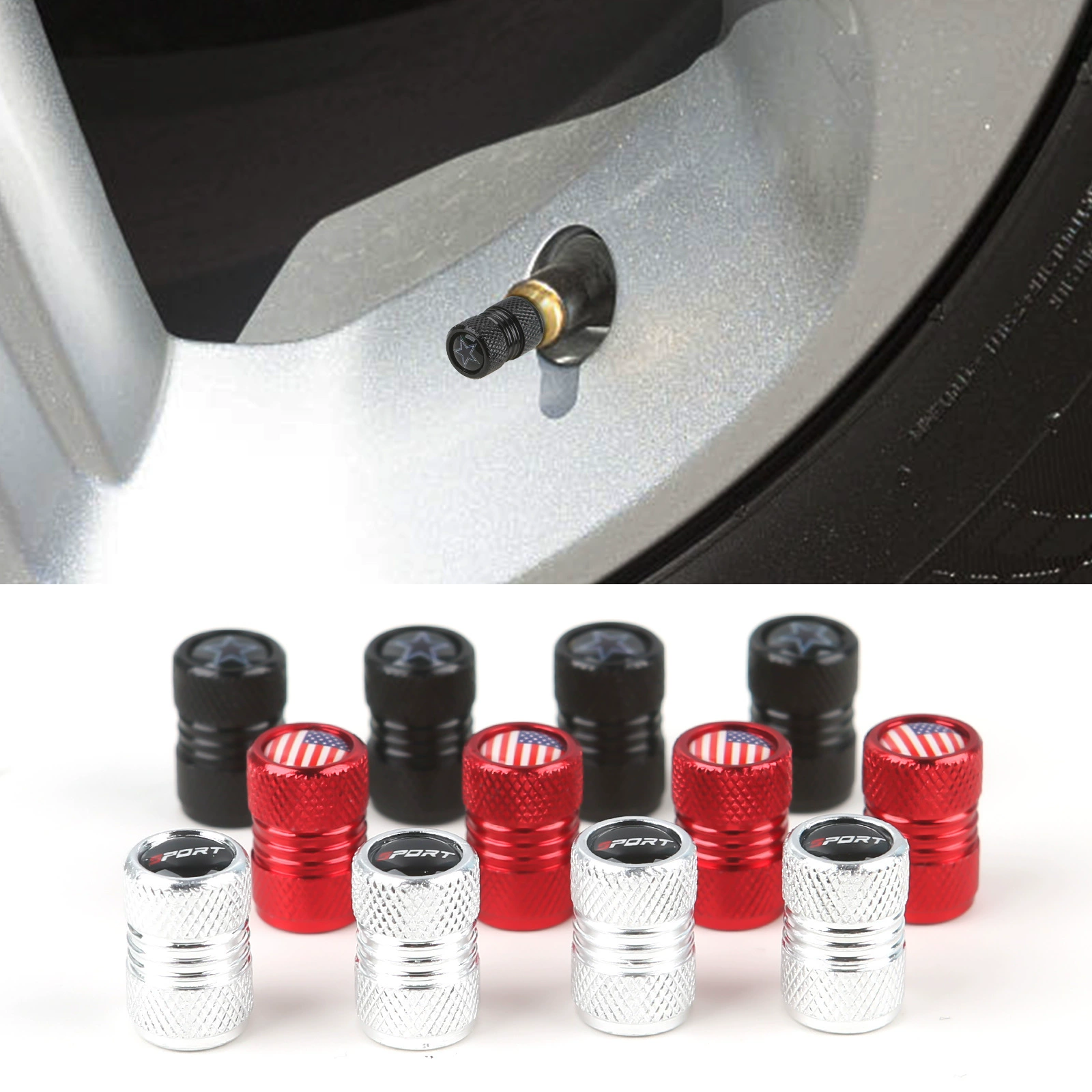 Трансграничные круглые цветочные канавки General Motors Противопыленепроницаемые алюминиевые шины клапанные шапки цветочные канавки с логотипом