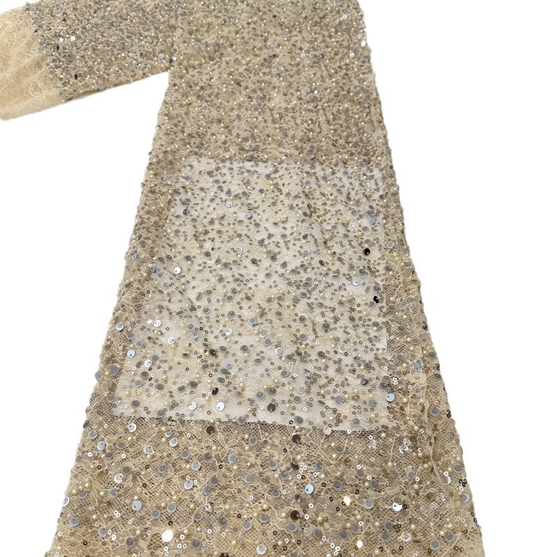 Gaoding industria pesada de encaje sequin bordado tela de malla vestido de boda vestido de gala tela de cena