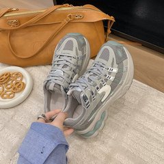 真皮舒适轻便增高老爹鞋女2025夏季新款韩版显脚小透气运动休闲鞋