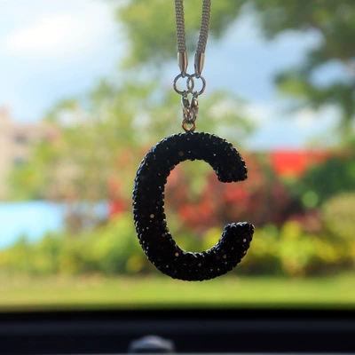 Car hanging | Car Pendant for Women - c-letter-car-pendant-black
