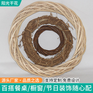 Christmas Willow rattan wreath wedding window door hanging Eternal Flower decoration rattan ball gift natural primary color display