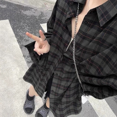 格子のシャツのコートの新型の上着の女性の大きいサイズの太っているmmはやせている日焼け止めのシャツのシャツの今年はきれいなシャツが流行します。