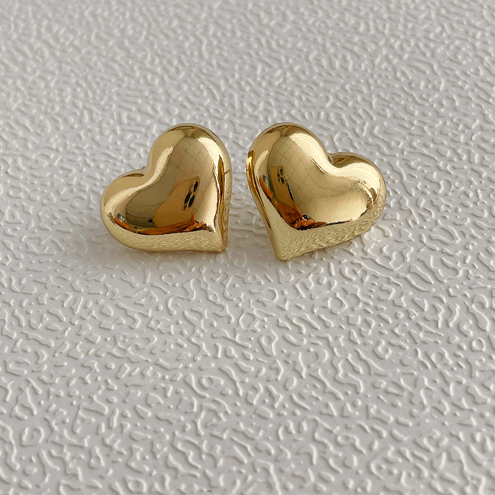 1 Pair Fashion Heart Shape Metal Plating Women's Ear Studs display picture 2