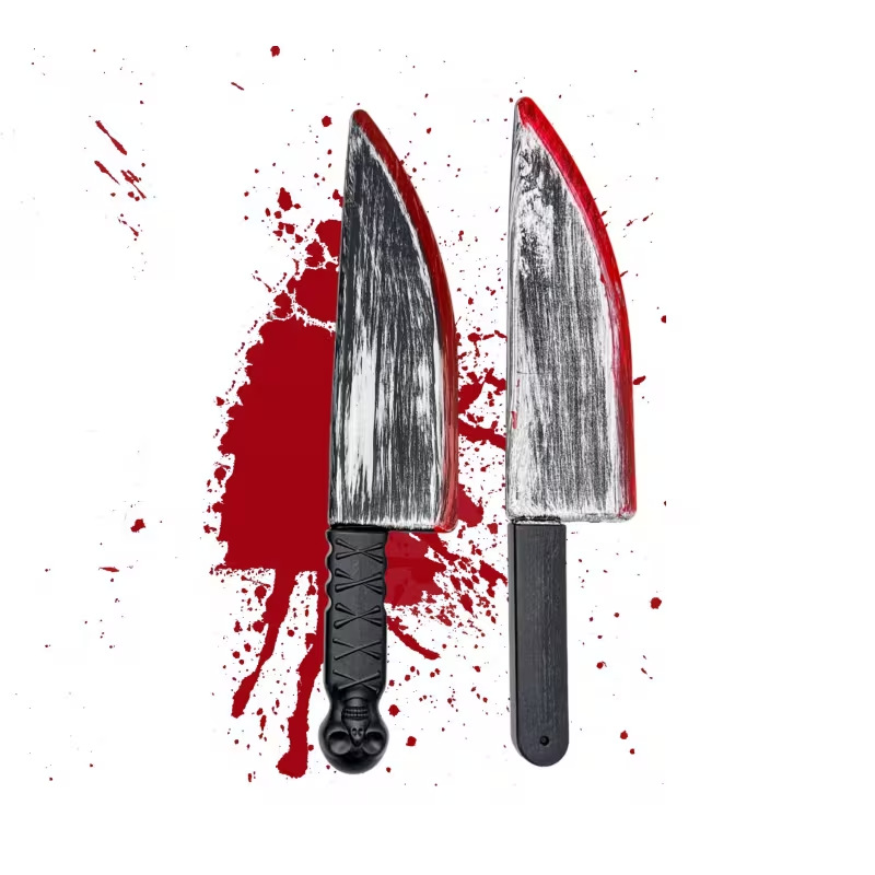 Cuchillo de Sangre de Simulación para Halloween de Plástico para Decoración y Cosplay
