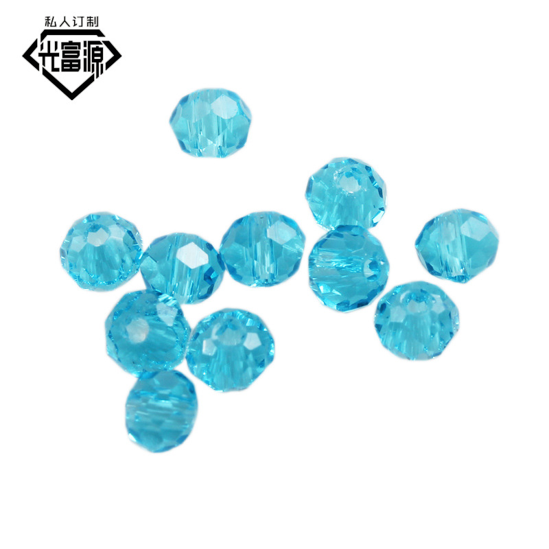 水晶散珠车轮扁珠diy手工扁珠子串珠编织材料多色琉璃材质