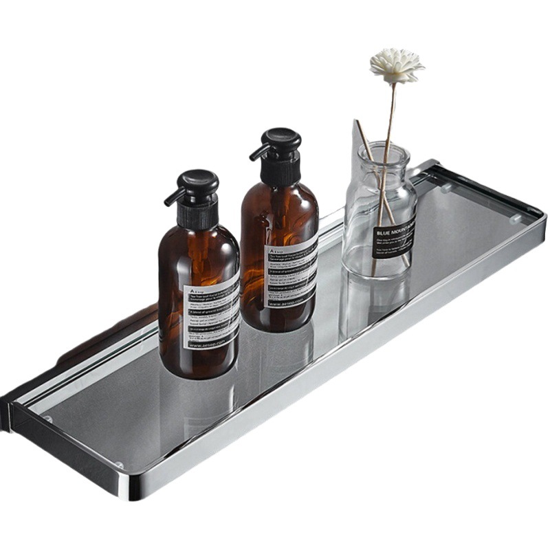 Estante de almacenamiento simple para baño, bandeja de almacenamiento de cobre para lavabo, estante de almacenamiento transparente de doble capa para tocador