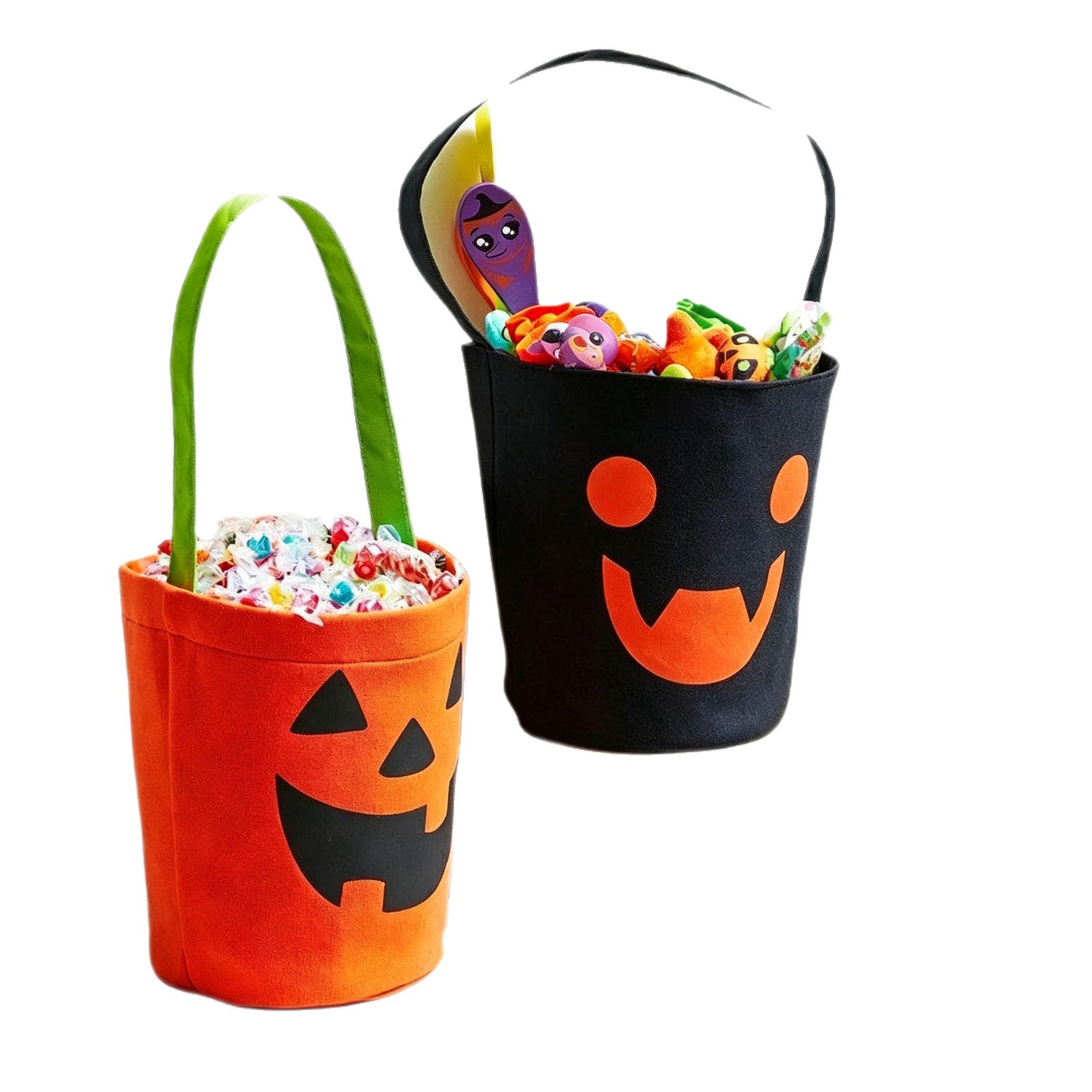 Halloween calabaza barril bolsas de dulces portátiles canasta de dulces para niños regalos decoración decorativa diseño de escena de actividad