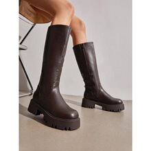 E 40812 V-Neck Thick Sole High Boots ��ɫ��Ͳ��ѥ �羳����