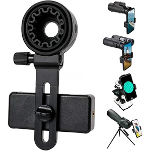 Universal telescope smartphone adapter installation compatible with binoculars, monoculars, microscopes
