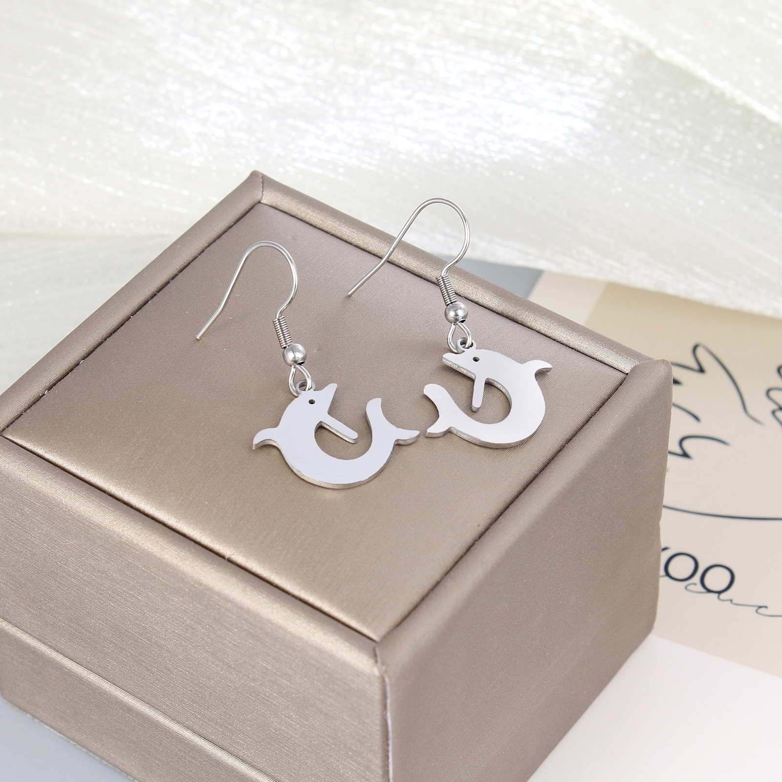 Fashion Portrait Stainless Steel Polishing Drop Earrings 1 Pair