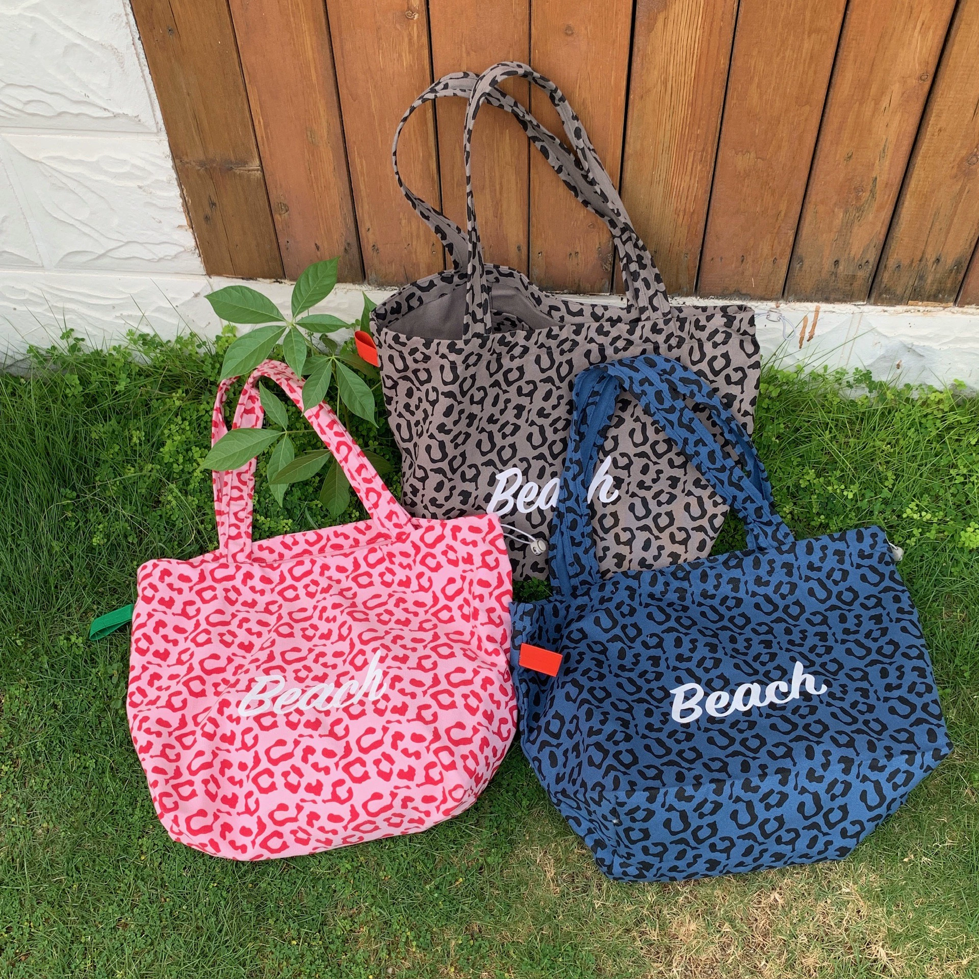 2024 корейская версия дикой большой емкости леопардовый принт сумка на плечо холст студенческая сумка