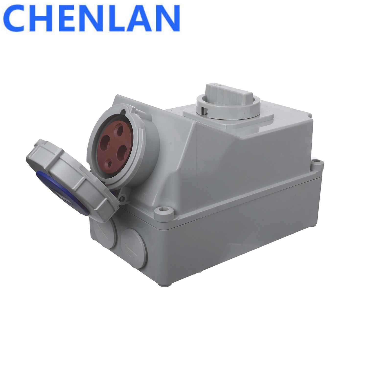 63A6h单相三孔机械联锁带隔离开关插座防水防尘2P+E 220-250V