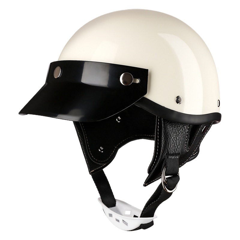 Japanese Retro Motorcycle Helmet, Motorcycle Helmet, Men's and Women's Four-Season Personalized Scoop Helmet, Electric Vehicle Half Helmet