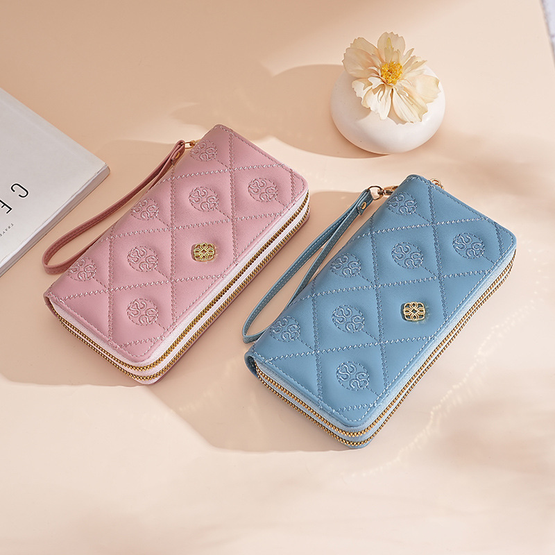 Wallet Women's High-End Card Holder New Large-Capacity Clutch Bag Double Zipper Wallet Wallet Women's Bag Wholesale