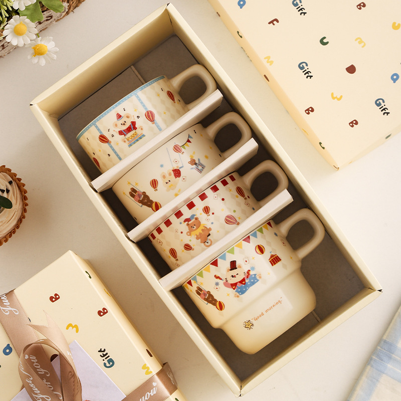 【서커스단】 컵 쌓기 4개입 컬러 박스 포장