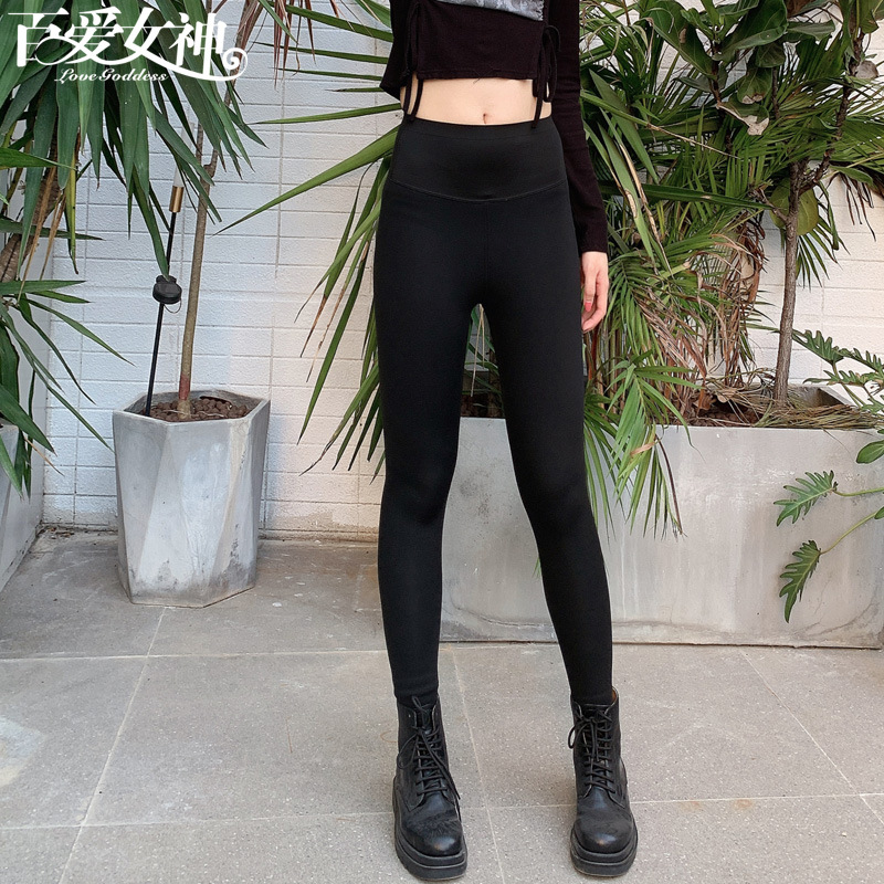 百爱女神鲨鱼裤2022年新款打底裤女秋冬外穿光面高腰加绒芭比裤子