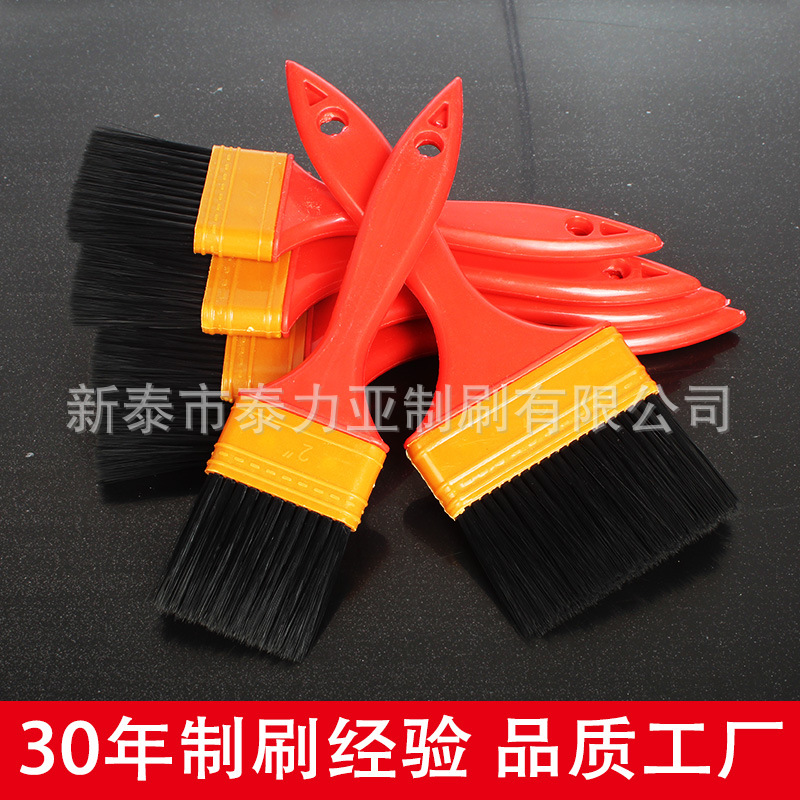 Venta al por mayor mango rojo cepillo negro herramienta de pintura cepillo mango de plástico cepillo de pintura multi-especificación cepillo de limpieza de alambre de fibra