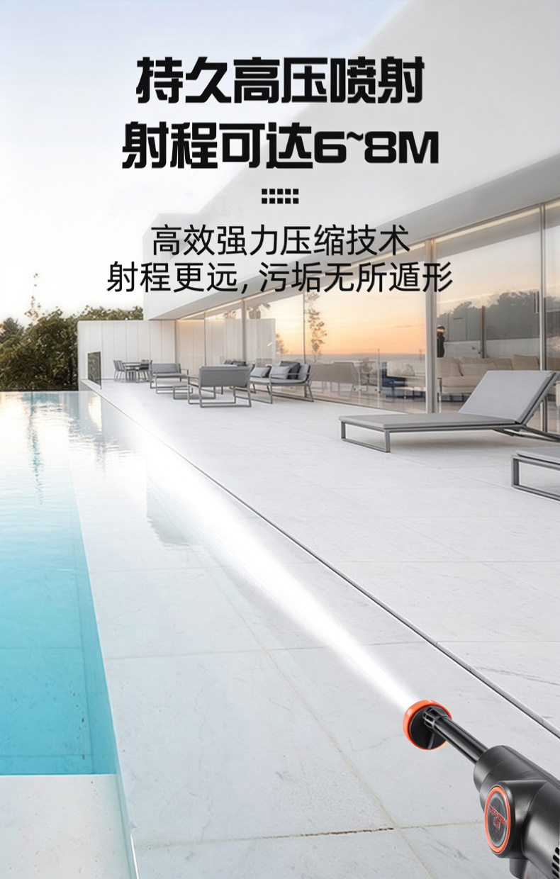 Rongba Foreign Trade Wireless Car Wash Water Gun High-Pressure Water Gun Gadget for Home Use Rechargeable Multifunctional Battery Cleaning Machine