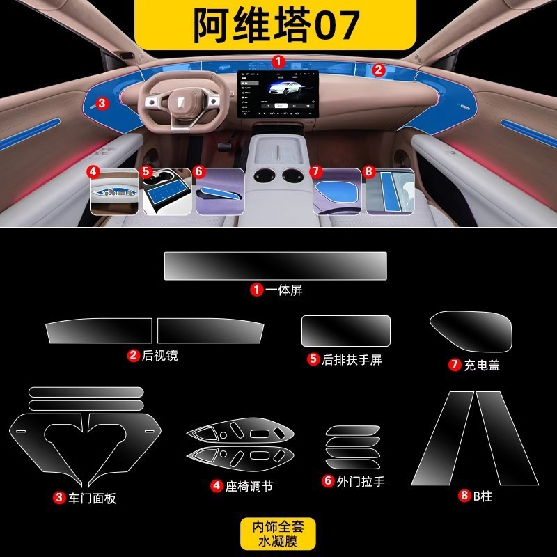 アヴィータ 07 内装保護スクリーン強化フィルム中央制御フィルム車内装飾改造用品アクセサリー新|undefined
