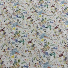 LIBERTY花型：小狗画家 全棉100支高密府绸 新疆长绒棉 数码印花