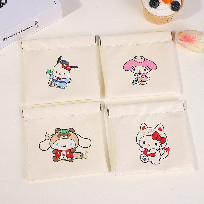 Coreano ins chica corazón de dibujos animados bolso de cambio auriculares paquete de almacenamiento de cable de datos tía toallas de estudiantes bolso de lápiz labial impermeable