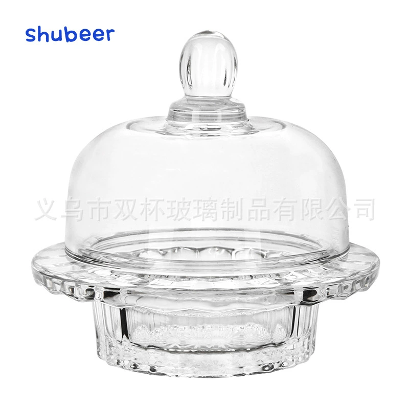 Свежая креативная круглая чашка для конфет стеклянная банка с бриллиантовой лимонной крышкой Закусочная банка с крышкой прозрачная Пылезащитная десертная сахарная банка