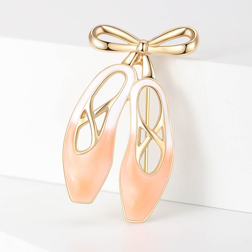 New Japanese and Korean style simple temperament ballet shoes brooch female personality alloy dripping pin suit accessories collar pin