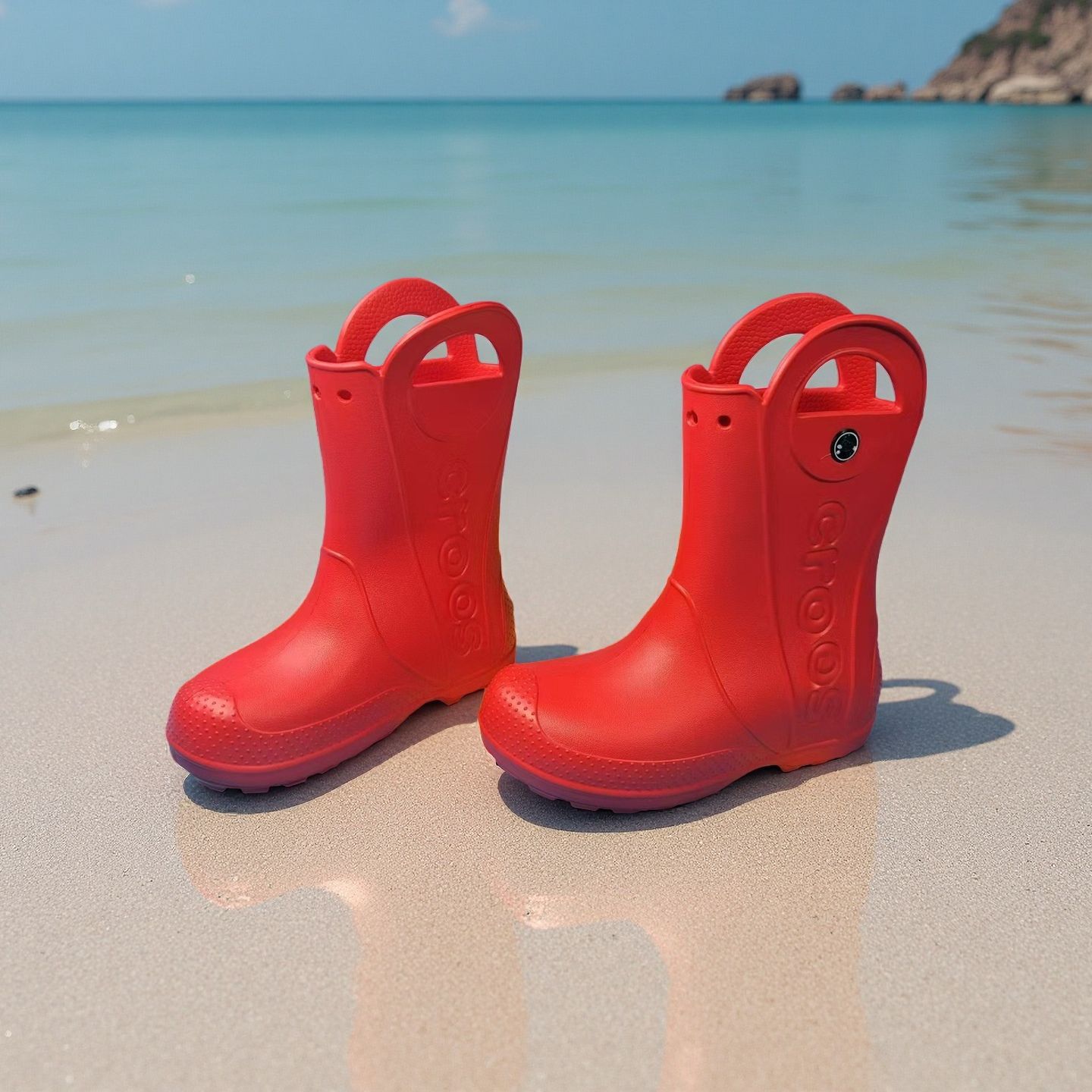 Cross New Children's Shoes Mid-Tube Non-Slip Waterproof Rain Boots Outdoor Rainy Day Rubber Shoes Soft Sole Eva Shoes Rubber Shoes Soft Sole Shoes