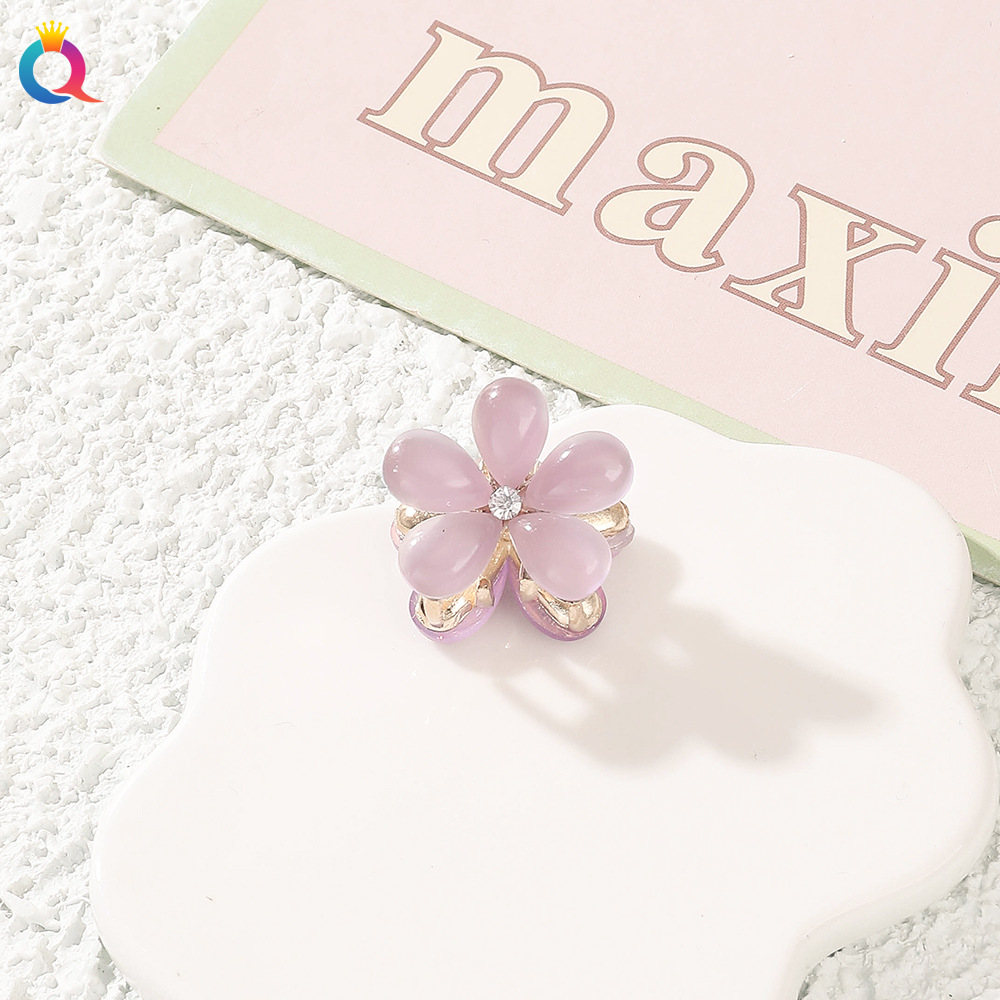 Inlay Design Sweet Style Sweet Women'S Plumeria Metal Inlay Rhinestones Hair Claws