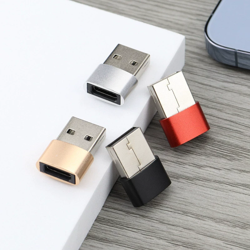 Переходник Type-C (гнездо) на USB (штекер) для автомобиля, мобильного телефона и компьютера — зарядка/передача данных (C→A)