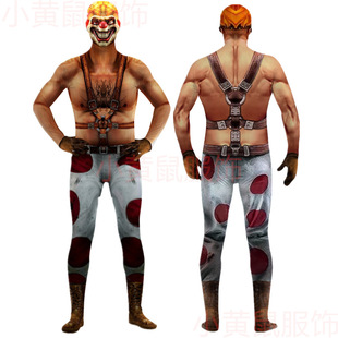 New Halloween sweet tooth horror clown cosplay clothing jumpsuit performance clothing