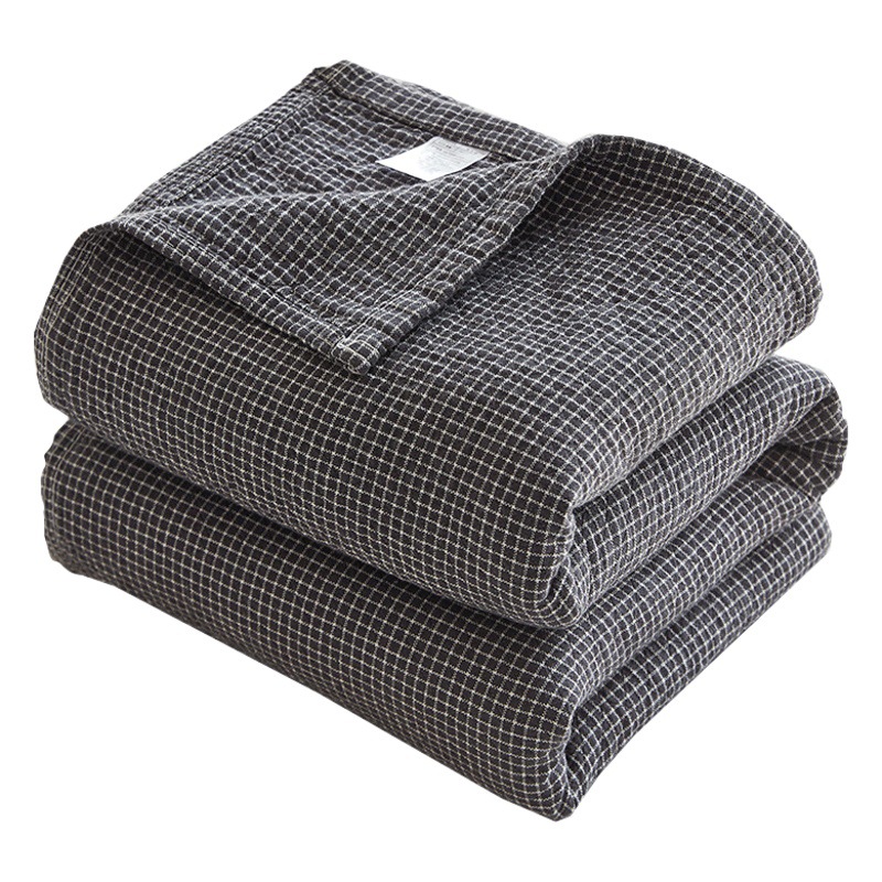 Four-layer Plaid Blanket Cotton Gauze Towel Quilt Single and Double Summer Quilt Cotton Air-conditioning Blanket Sheet